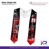Red+Blk Sneaker King Graduation Stole