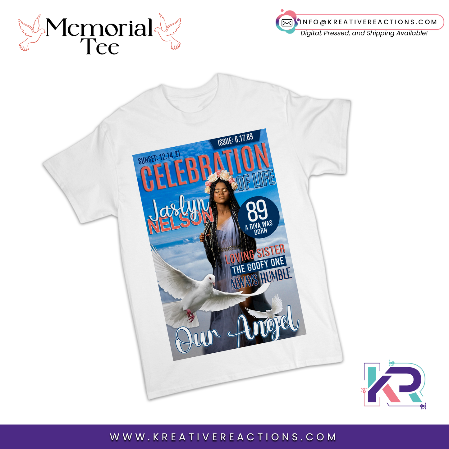 Magazine Style Memorial Tee